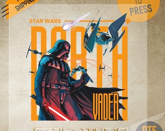 Darth Vader Star Wars DTF Transfer, Ready to Press Heat Transfer for T-Shirts, Sci-Fi Movie DIY Shirt Decal, Fast Shipping