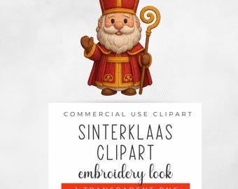 Sinterklaas Embroidery Look Clipart