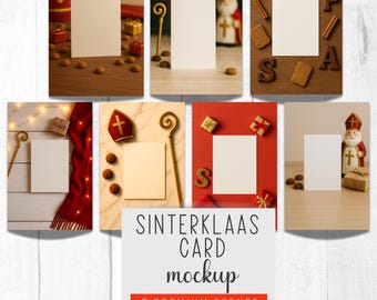 Sinterklaas Card Mockup Bundle für kleine Unternehmen