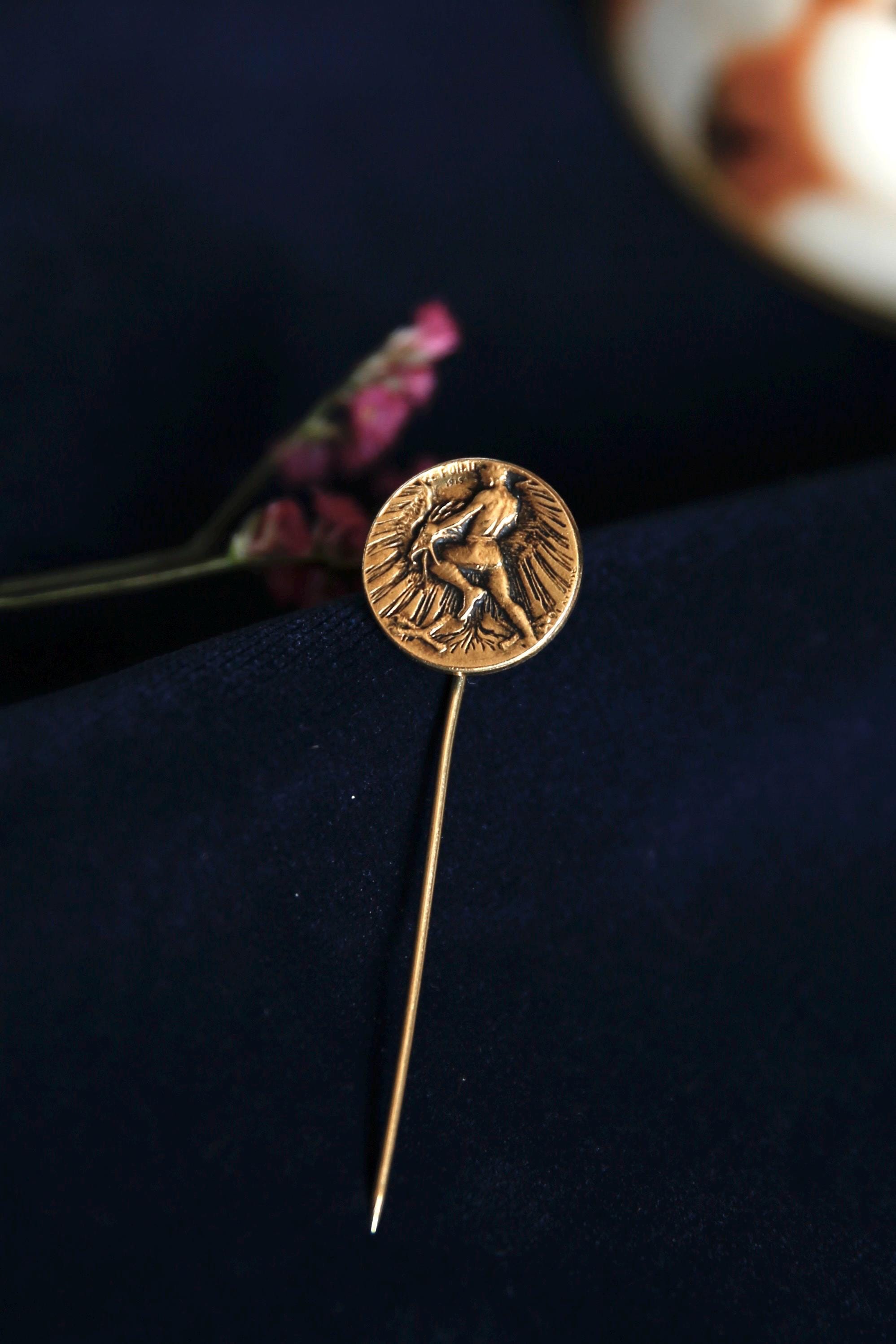 Broche Vintage Lalique En Cristal Et Plaqué Or - Occasion