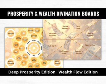 Prosperity and Wealth Divination Boards, Fortune Telling Board Bundle, Money Reading Mat, Abundance Oracle Spread, Tarot and Rune Board