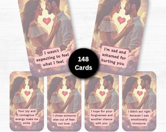 Love Truths Oracle Deck Printable, 148 Cards Love Messages, Relationship Oracle Deck, Instant Download