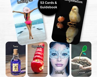 Super Powers Oracle Deck, Printable Oracle Cards, 53 Cards & Guidebook, Intuitive Reading Tool, Self Discovery and Personal Growth
