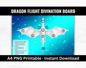Dragon Flight Divination Board Printable, Dragon Oracle Casting Board, Empowerment Reading Mat, Rune Casting Cloth, Spiritual Guidance Board