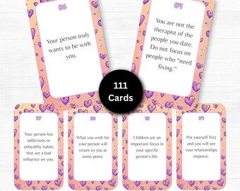 Intuitions of Love Oracle Cards, 111 Love Messages Deck, Relationship Guidance Cards, Printable Oracle Deck, Love Reading Cards