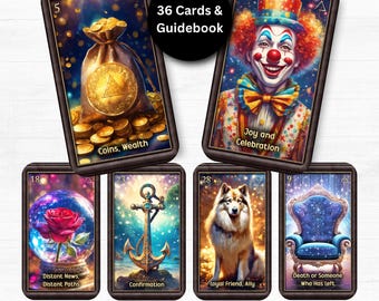 Path & Destiny Oracle Deck, Printable 36 Card Divination Deck with Guidebook, Digital Download, Fortune Telling Cards, Divination Deck