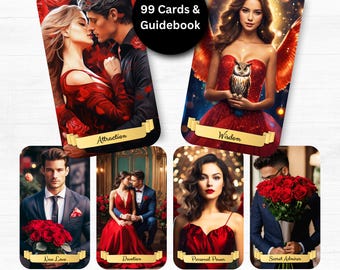 Romantic Roses Oracle Deck Printable, Love & Relationship Oracle, Instant Download Oracle Cards, Romantic Oracle Deck, Love Reading Cards