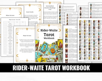 Rider Waite Tarot Workbook, Printable Tarot Study Guide, Tarot Learning Exercises, Tarot Keywords, Digital Tarot Deck, Printable PDF