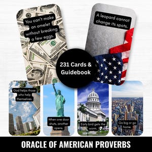 Orakel der amerikanischen Sprichwörter - Orakelkarten Printable Deck, Redewendungen & Zitate, spirituelle Weisheit Digitaler Download