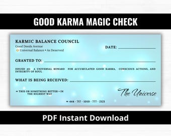 Good Karma Check, Printable Spiritual Tool, Karma Balance, Digital Download, Energy Alignment, Self Reflection Tool