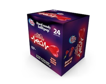 Glow Stick Lollipops: Strawberry Heart Candies, 24 Count