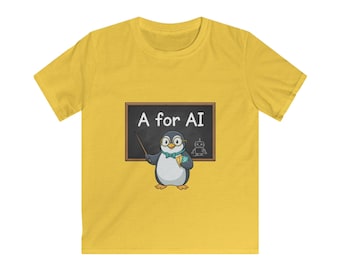 AI Pinguin Lehrer Kinder T-Shirt: Zurück in der Schule Klassenzimmer T-Shirt