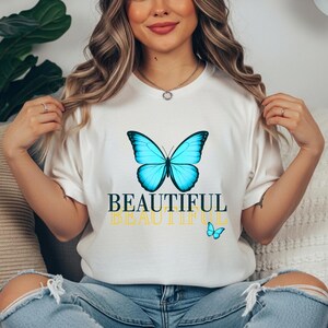 Butterfly Graphic Tee: Unisex Garment-Dyed Cotton T-Shirt