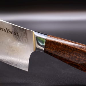 Santoku Damascus messenset – 6-delig inclusief broodmes en koksmes | 67 lagen handgesmeed Damascusstaal afbeelding 8