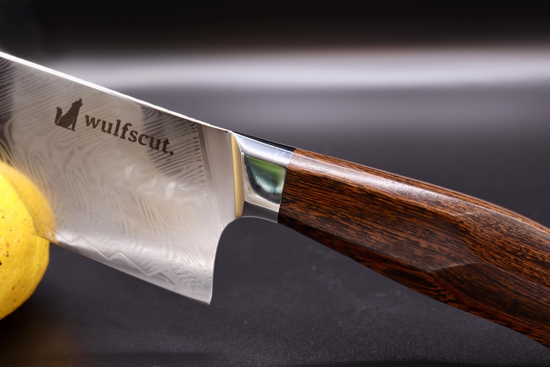 Santoku Damascus messenset – 6-delig inclusief broodmes en koksmes | 67 lagen handgesmeed Damascusstaal afbeelding 8