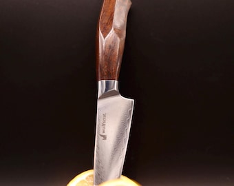 Santoku Damastmesser Set – 6-teilig inkl. Brot- & Kochmesser | 67 Lagen handgeschmiedeter Damaststahl