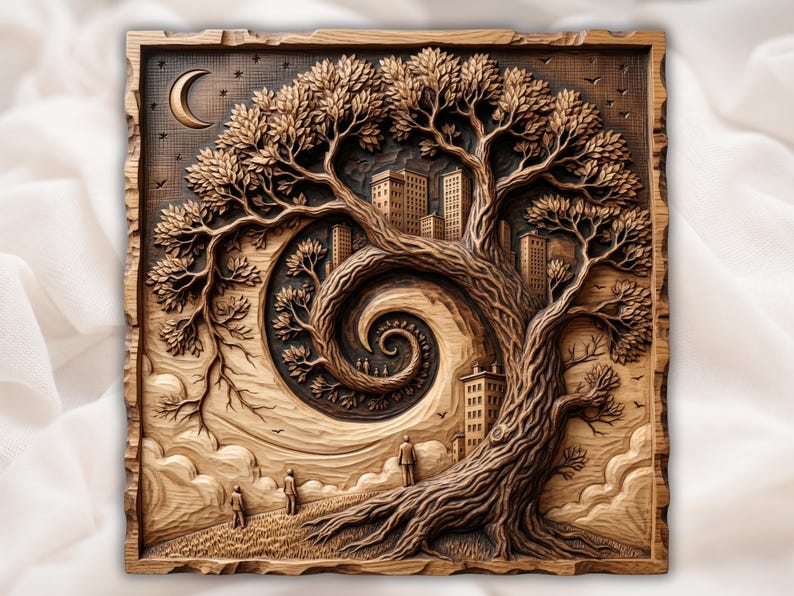 Whimsical Tree of Life 3D Relief STL