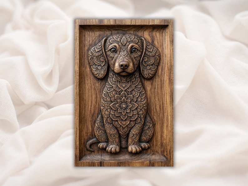 Ornate Puppy 3D Relief STL