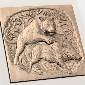 Tiger Boar attack STL view 3