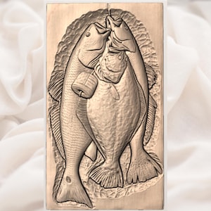 3 Fish Hanging Stringer STL view 2