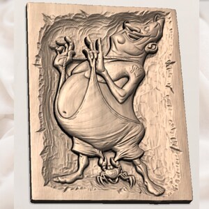 Funny Fat Man Relief STL view 2