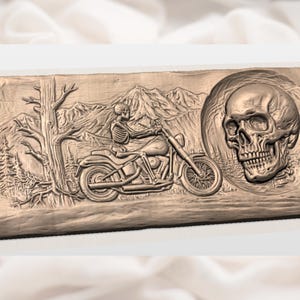 Skull Rider Bas Relief STL view 2