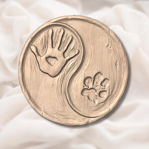 Yin Yang Hand & Paw 3D Relief STL view 2