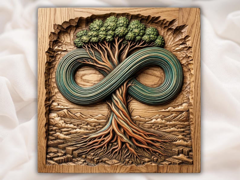 Tree of Life Infinity 3D Relief STL
