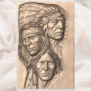 Tribal Elder Faces STL view 3