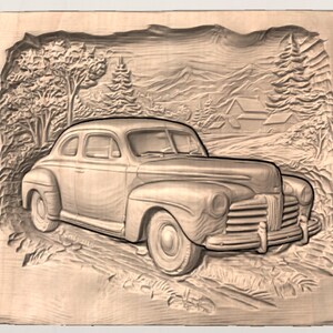 Vintage Car STL view 3