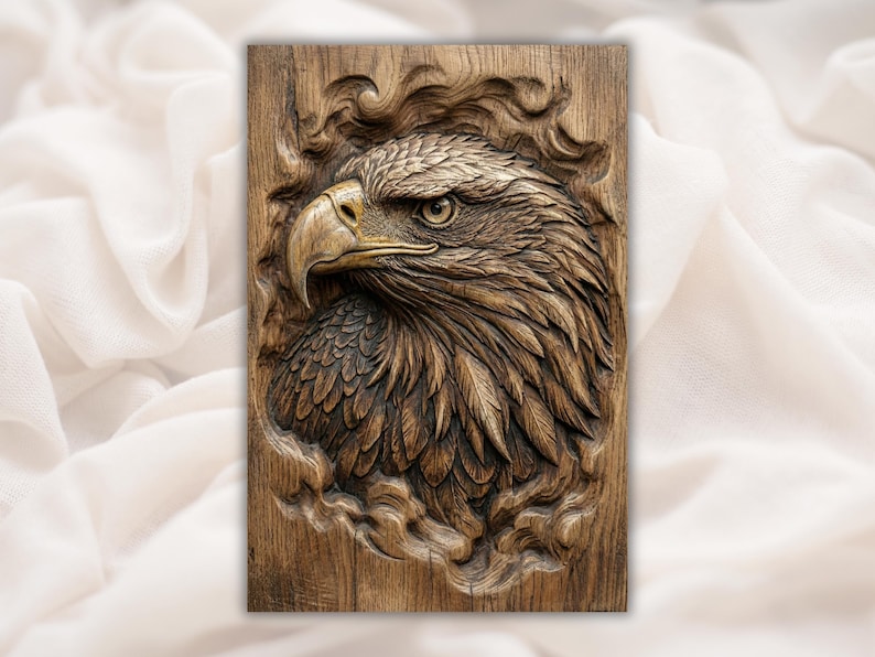 Bald Eagle Head 3D Relief STL
