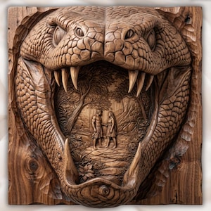Adam and Eve 3D Relief STL view 1