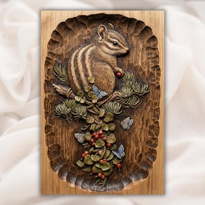 Chipmunk Relief STL view 1