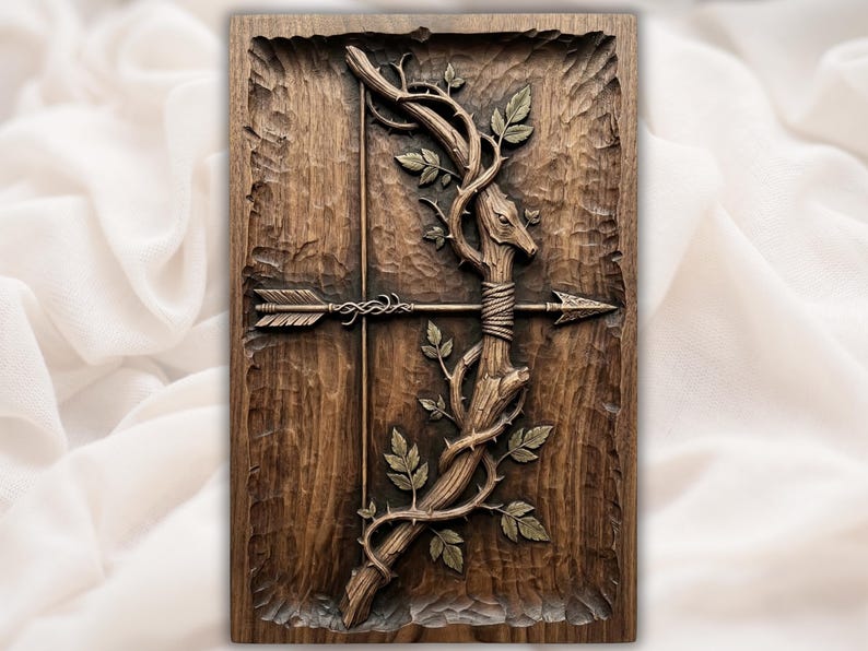 Woodland Deer Cross STL