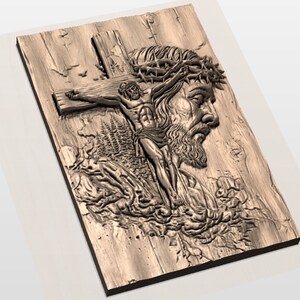 Jesus Crucifixion 3D Relief STL view 2