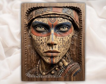 エジプト アートパネル レリーフ (レプリカ) 手作りのアケナテン一家のレリーフ：エジプトのアテン壁画のレプリカ