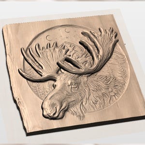 Moose Head STL Relief view 2