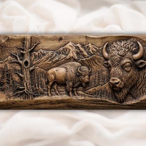 Bison Relief STL for CNC Router view 1