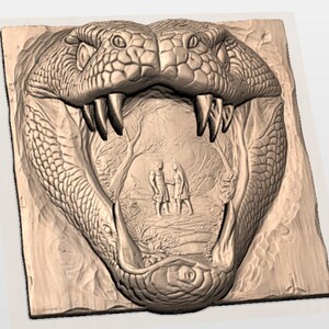 Adam and Eve 3D Relief STL view 2