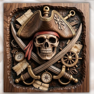 Jolly Roger Pirate STL view 1