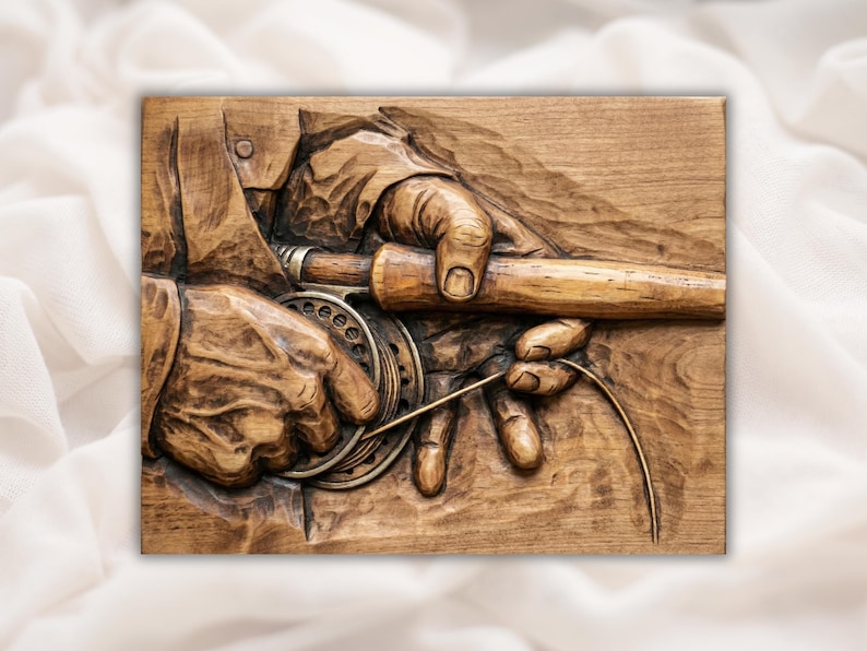Fly Fishing Hands 3D Relief STL