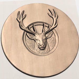 Majestic Stag Relief STL view 2