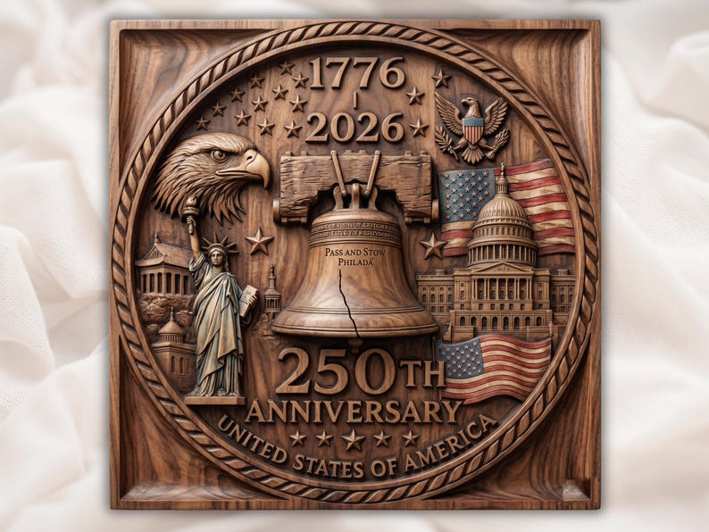 American 250 Anniversary Bas Relief STL