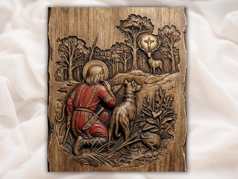 Saint Hubertus Vision 3D Relief STL