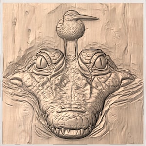 Alligator 3D Relief STL File view 2