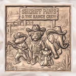 Sheriff Paws STL File view 2