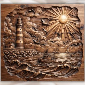 Seaside Lighthouse STL view 1