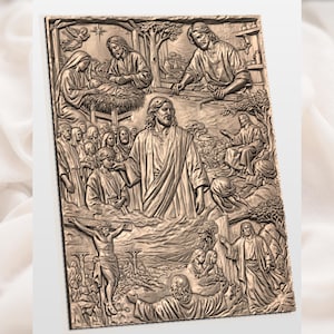 Jesus Life 3D Relief STL view 2
