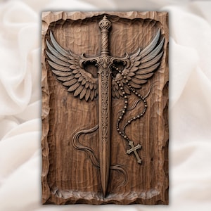 Winged Sword STL view 1
