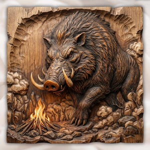 Wild Boar STL view 1